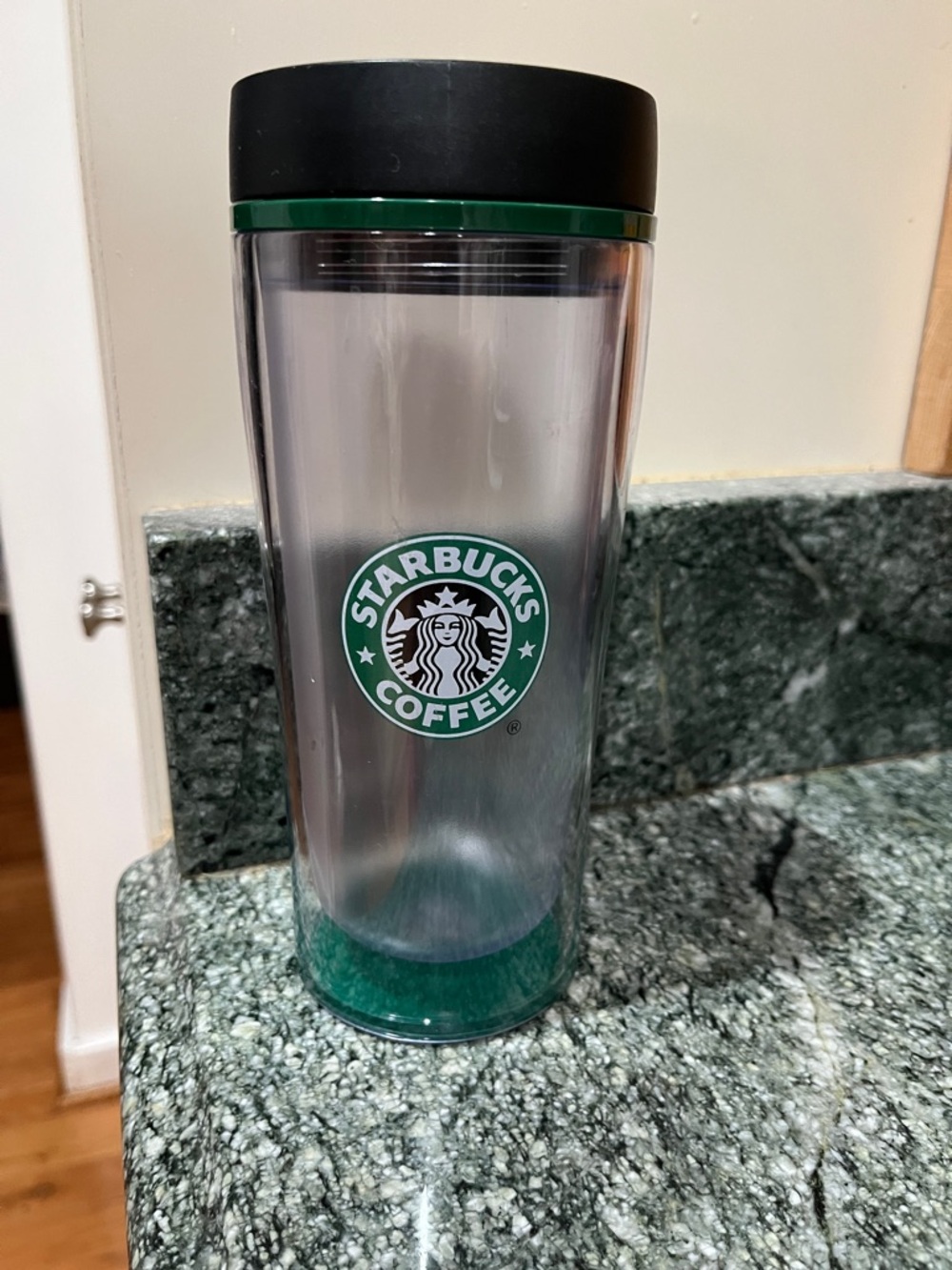 Starbucks Green Logo Tumbler with Black Lid Accent 2009